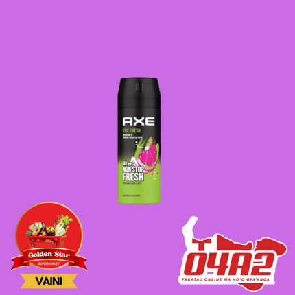 Axe Deo 150ml - "PICK UP FROM GOLDEN STAR, VAINI TONGATAPU"