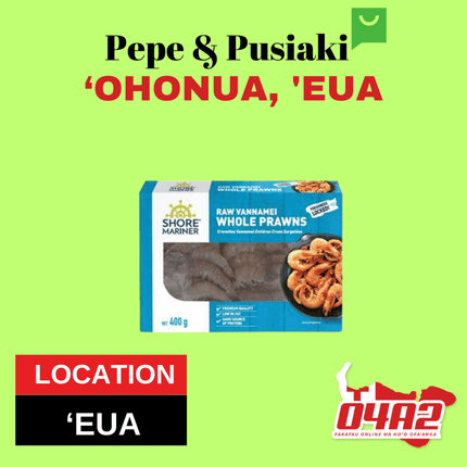 Raw Whole Prawns 1kg - "PICK UP FROM PEPE & PUSIAKI, 'OHONUA, 'EUA"