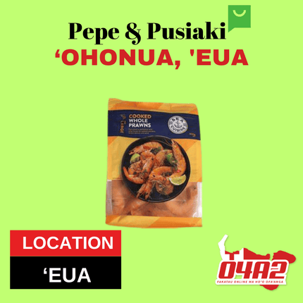 Cook Whole Prawns 1kg - "PICK UP FROM PEPE & PUSIAKI, 'OHONUA, 'EUA"