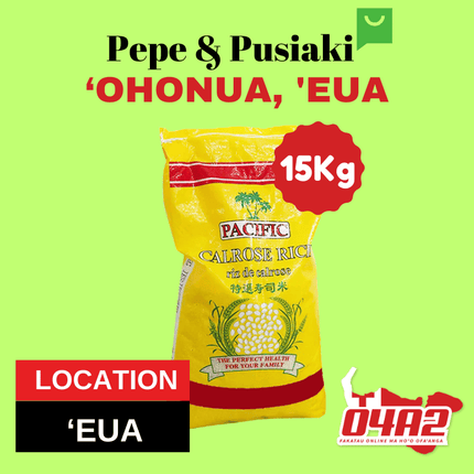 Calrose Grain Pearl Rice 15Kg - "PICK UP FROM PEPE & PUSIAKI, 'OHONUA, 'EUA"