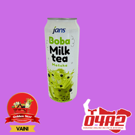 Boba Milk Tea Matcha 490ML - "PICK UP FROM GOLDEN STAR, VAINI TONGATAPU"