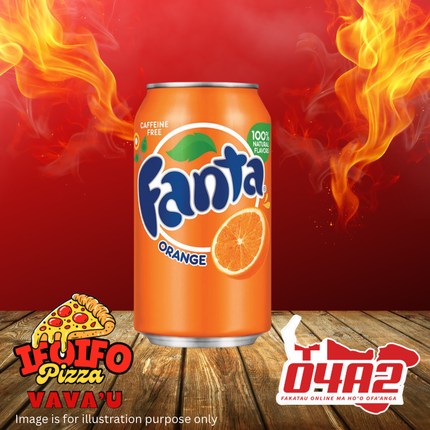 Fanta Orange Can - "PICK UP FROM IFOIFO PIZZA AT NEIAFU I MUI HE CUSTOMS I UAFU"