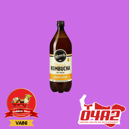 Organic Kombucha Ginger Lemon Drink (No Sugar) - "PICK UP FROM GOLDEN STAR, VAINI TONGATAPU"
