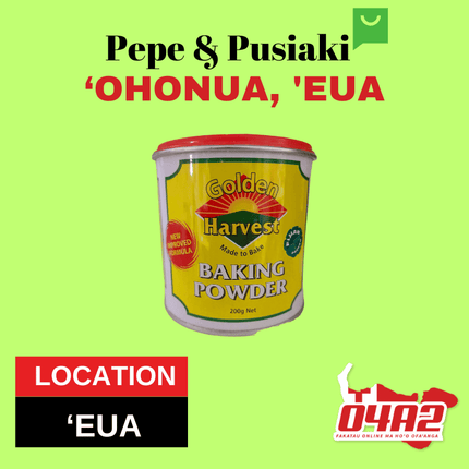 Golden Harvest Baking Powder - "PICK UP FROM PEPE & PUSIAKI, 'OHONUA, 'EUA"