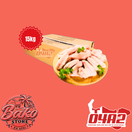 Puha Chicken Wings 15kg (Box of Chicken Wings) - “PICK UP AT BAKO STORE IN PANGAI OR HIHIFO HA’APAI BRANCHES”