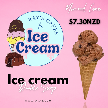 Double Scoop Ice Cream (Normal Cone) -"PICK UP FROM RAYS CAKES & ICE CREAMS, NGELEIA"