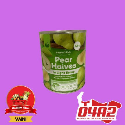 Pear Halves 825g - "PICK UP FROM GOLDEN STAR, VAINI TONGATAPU"