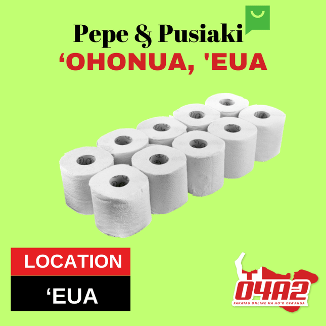 Tonga Sua Toilet Paper Rolls 10s 450 sheets 2 ply - "PICK UP FROM PEPE & PUSIAKI, 'OHONUA, 'EUA"