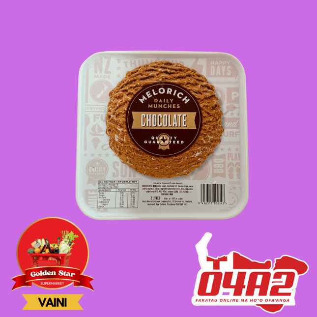 Melorich Daily Munches Chocolate Ice Cream (Out of Stock) - "PICK UP FROM GOLDEN STAR, VAINI TONGATAPU"