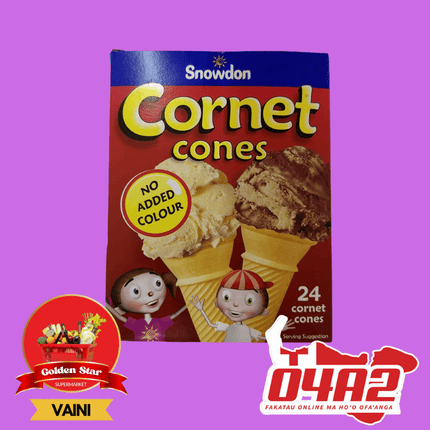 Snowdon Cornet Cones (24 Cones) - "PICK UP FROM GOLDEN STAR, VAINI TONGATAPU"