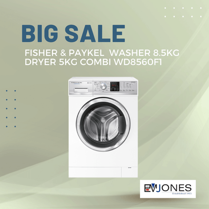 F&P Washer 8.5kg Dryer 5kg Combo WD8560F1 - "PICK UP FROM EM JONES NUKU'ALOFA"