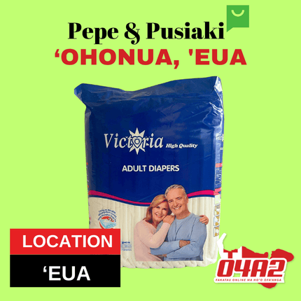 Victoria Adult Diapers Large - "PICK UP FROM PEPE & PUSIAKI, 'OHONUA, 'EUA"
