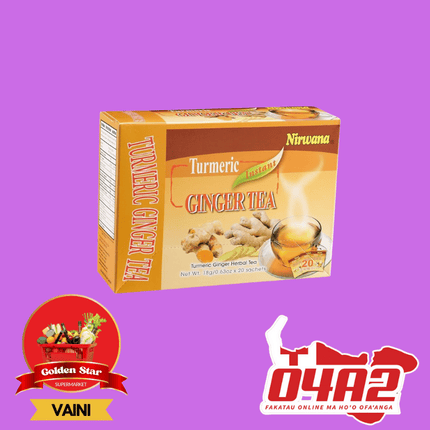 Tumeric Instant Ginger Tea 20 Pack - "PICK UP FROM GOLDEN STAR, VAINI TONGATAPU"