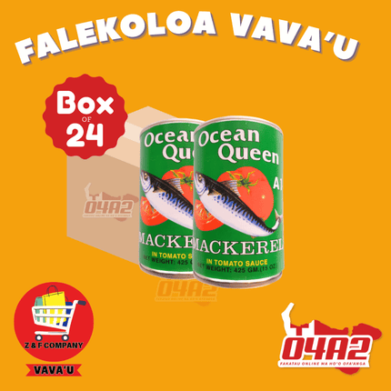 Box of 24 Ocean Queen 425g - "PICK UP FROM Z&F HANGA KI POUONO, NEIAFU VAVA'U"