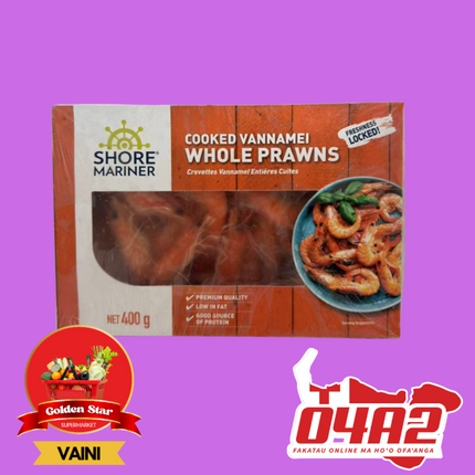 Cooked Vannamei Whole Prawns - "PICK UP FROM GOLDEN STAR, VAINI TONGATAPU"