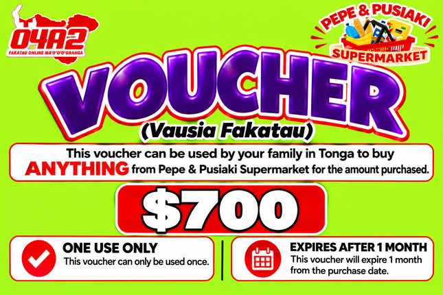 $700 Vausia Fakatau - “PICK UP FROM PEPE & PUSIAKI SUPERMARKET, ‘EUA”