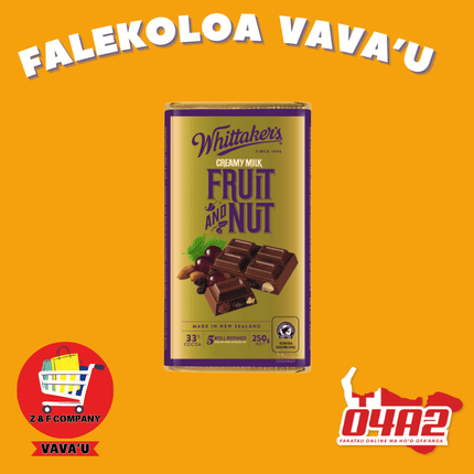 Whittakers Chocolate (Pa Lole/sokaleti) - "PICK UP FROM Z&F HANGA KI POUONO, NEIAFU VAVA'U"