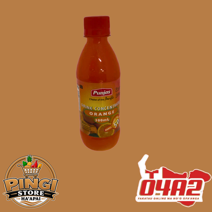 Punjas Orange Drink Concentrate 300ml Hina Fakalanu Inu- "PICK UP FROM PINGI STORE, HA'APAI"