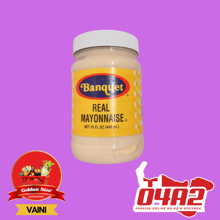 Banquet Real Mayonnaise 443ml - "PICK UP FROM GOLDEN STAR, VAINI TONGATAPU"