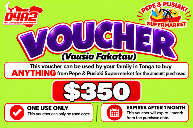 $350 Vausia Fakatau - “PICK UP FROM PEPE & PUSIAKI SUPERMARKET, ‘EUA”