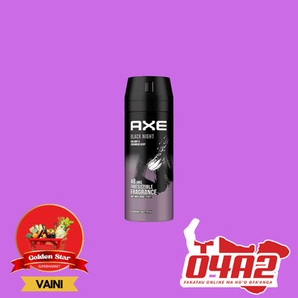 Axe Black Night Body Spray 150ml - "PICK UP FROM GOLDEN STAR, VAINI TONGATAPU"