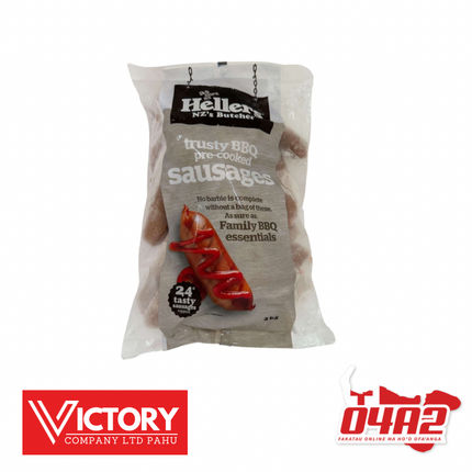 Hellers NZ BBQ Pre Cooked Sausages 2Kg - "PICK UP FROM VICTORY SUPERMARKET & WHOLESALE, PAHU"