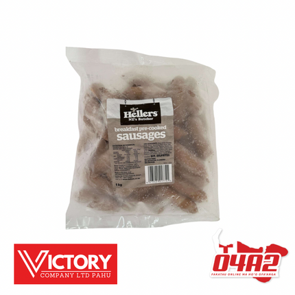 Hellers NZ Butcher Pre Cooked Sausages 1Kg - "PICK UP FROM VICTORY SUPERMARKET & WHOLESALE, PAHU"