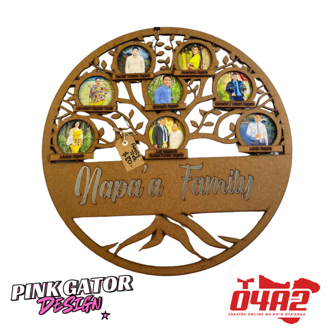 Family Tree Design 55cm - “PICK UP FROM PINK GATOR DESIGN AT HALA PAINI TU’U UA, HAVELU”