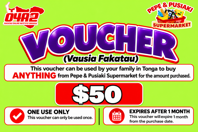 $50 Vausia Fakatau - “PICK UP FROM PEPE & PUSIAKI SUPERMARKET, ‘EUA”