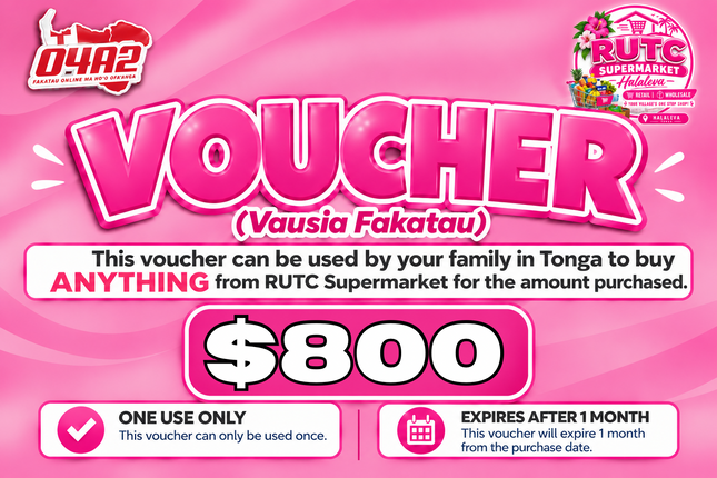 $800 Vausia Fakatau - "PICK UP FROM RUTC SUPERMARKET, HALALEVA"