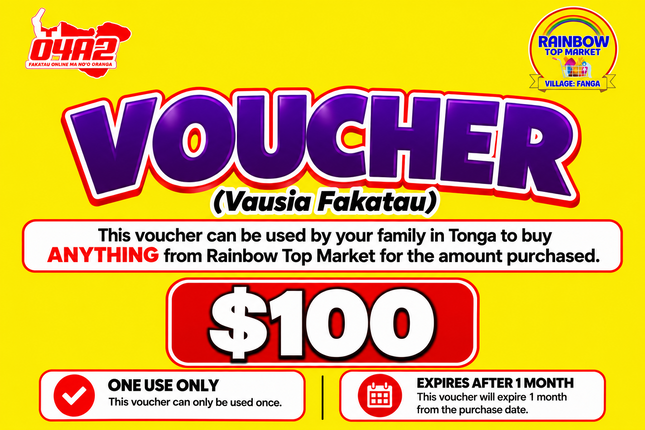 $100 Vausia Fakatau - “PICK UP FROM RAINBOW TOP MARKET, FANGA”
