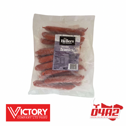 Hellers Family Franks Sausages 1Kg - "PICK UP FROM VICTORY SUPERMARKET & WHOLESALE, PAHU"