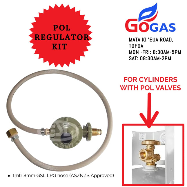 LPG POL Regulator Kit - "PICK UP FROM GOGAS MATAKI'EAU ROAD, TOFOA ONLY"