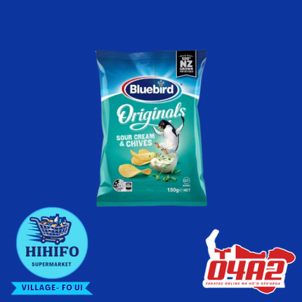 Bluebird- Sour Cream & Chives 150g - PICK UP FROM HIHIFO SUPERMARKET, FO'UI"