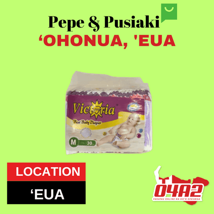 Victoria Diaper Medium - "PICK UP FROM PEPE & PUSIAKI, 'OHONUA, 'EUA"