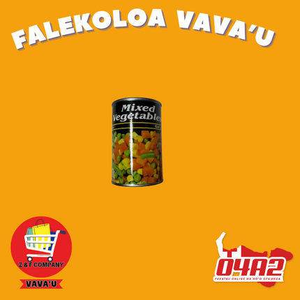 Mix Vegetables 425g - "PICK UP FROM Z&F HANGA KI POUONO, NEIAFU VAVA'U"