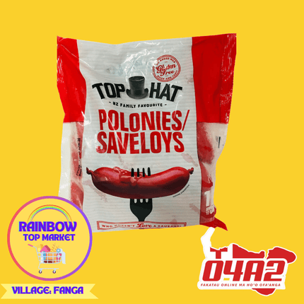 Top Hat Polonies/Saveloys Sausage - "PICK UP FROM RAINBOW TOP MARKET IN FANGA"
