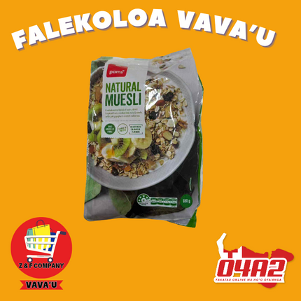 Natural Muesli 650g - "PICK UP FROM Z&F HANGA KI POUONO, NEIAFU VAVA'U"