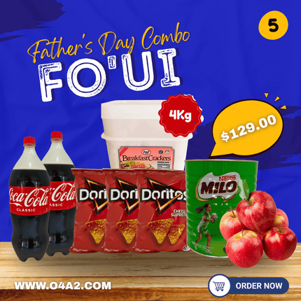(X2 Coke 2L)(X3 Doritos 170g)(X5 Red Apples)(Milo 1.5Kg)(FmF Kane Crackers 4Kg) - “PICK UP FROM HIHIFO SUPERMARKET, FO’UI”