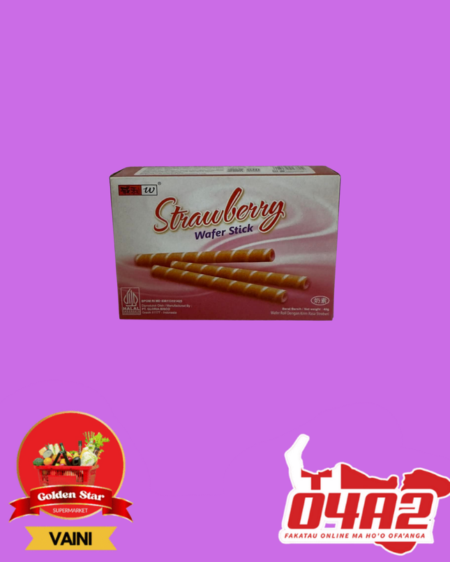 Strawberry Wafer Stick - "PICK UP FROM GOLDEN STAR, VAINI TONGATAPU”