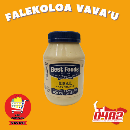 Best Food Real Mayonnaise 887ml   - "PICK UP FROM Z&F HANGA KI POUONO, NEIAFU VAVA'U"