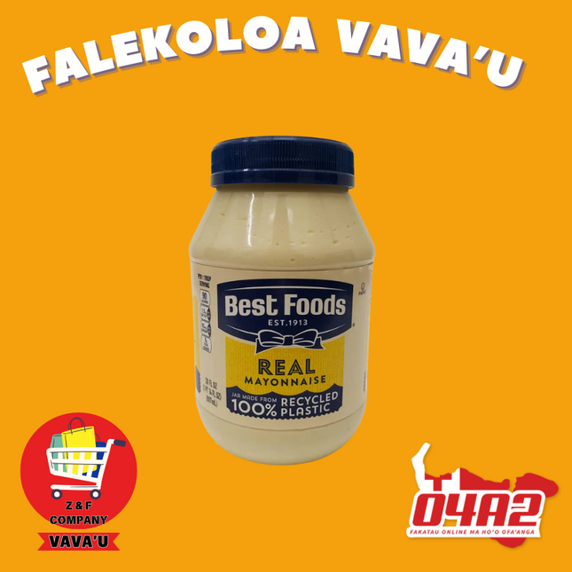 Best Food Real Mayonnaise 887ml   - "PICK UP FROM Z&F HANGA KI POUONO, NEIAFU VAVA'U"