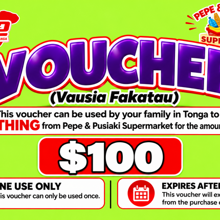 $100 Vausia Fakatau - “PICK UP FROM PEPE & PUSIAKI SUPERMARKET, ‘EUA”