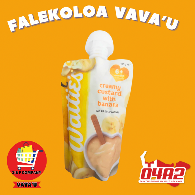 Baby Food (Watties) Creamy Custard with Banana - "PICK UP FROM Z&F HANGA KI POUONO, NEIAFU VAVA'U"