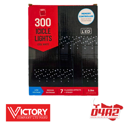 Icicle Lights 300 - "PICK UP FROM VICTORY SUPERMARKET & WHOLESALE, PAHU"