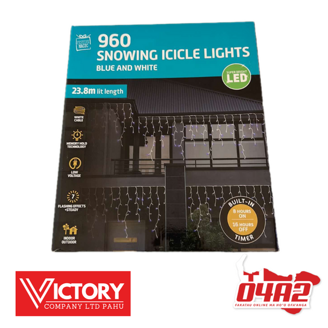 Snowing Icicle Light (Blue and White) - "PICK UP FROM VICTORY SUPERMARKET & WHOLESALE, PAHU"