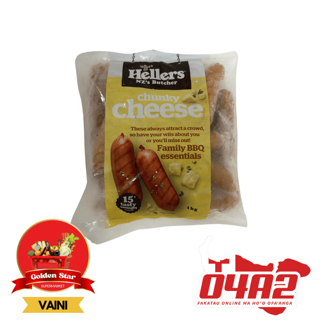 Hellers NZ Butcher Chunky Cheese 1Kg - "PICK UP FROM GOLDEN STAR, VAINI TONGATAPU"