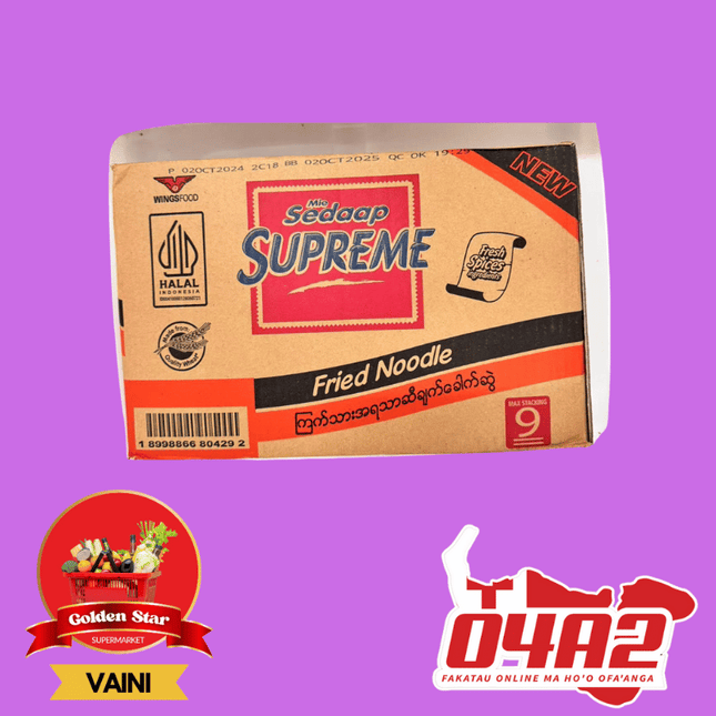 Box of Supreme Noodles - "PICK UP FROM GOLDEN STAR, VAINI TONGATAPU"