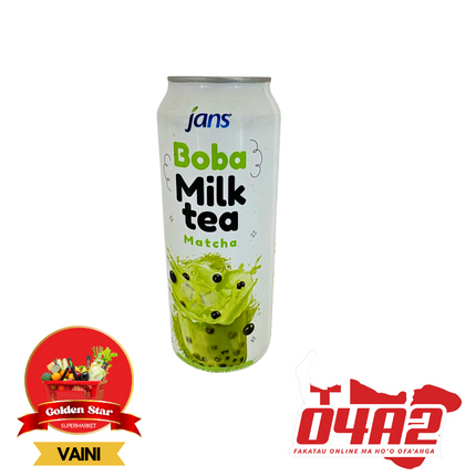 Boba Milk Tea Matcha 490ML - "PICK UP FROM GOLDEN STAR, VAINI TONGATAPU"