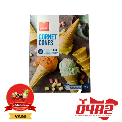 Pams Cornet Cones (30 Cones) - "PICK UP FROM GOLDEN STAR, VAINI TONGATAPU"